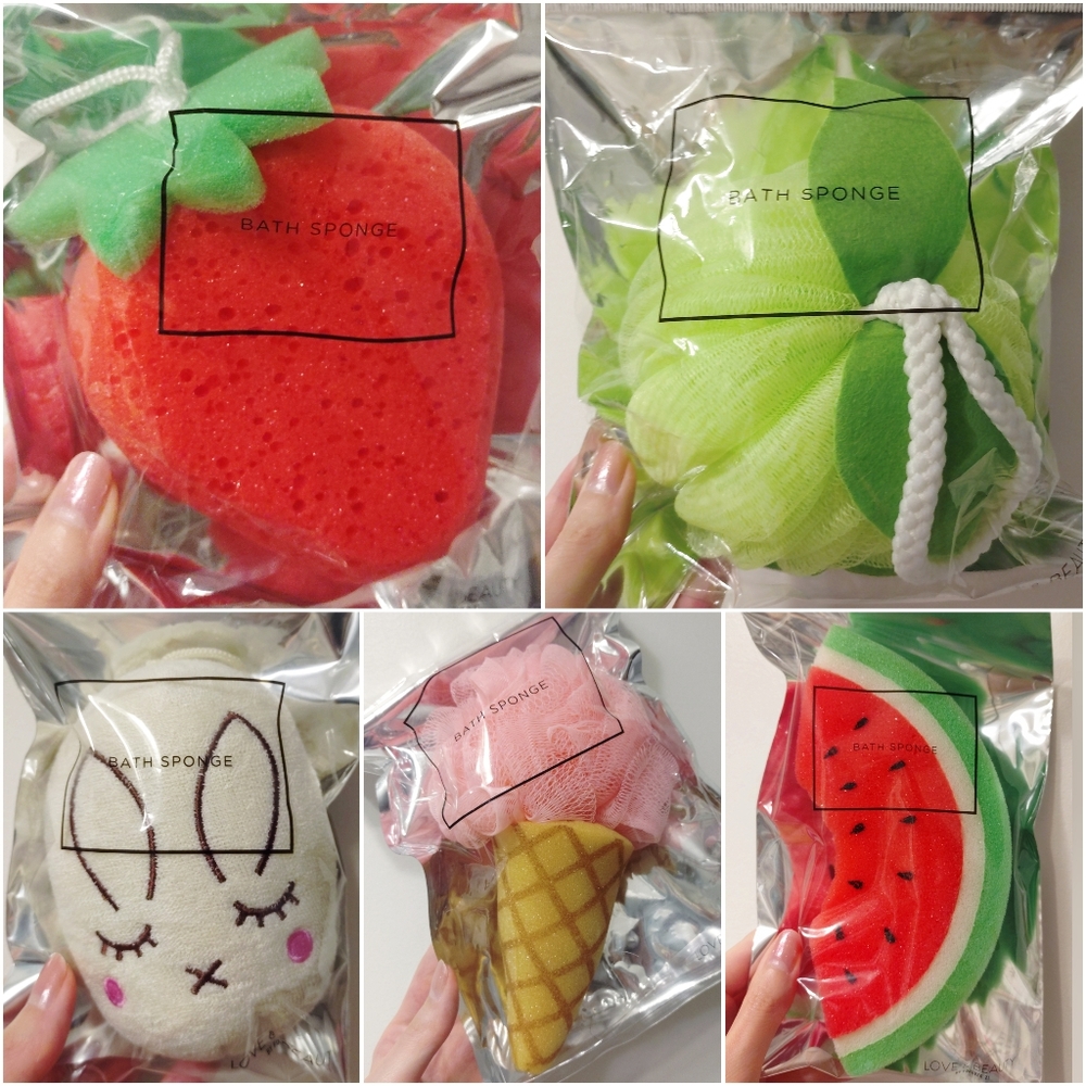 Bath Sponge Set - Strawberry, Apple, Bunny, Ice Cream, Watermelon